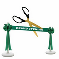 Grand Opening Kit-25" Ceremonial Scissors, Ribbon, Bows, Stanchions (Green)